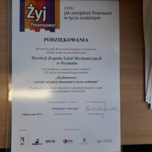 Podziękowania dla Dyrekcji Szkoły