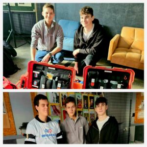 kolaż zdjęć z uczniami udzielającymi pierwszej pomocy (3)